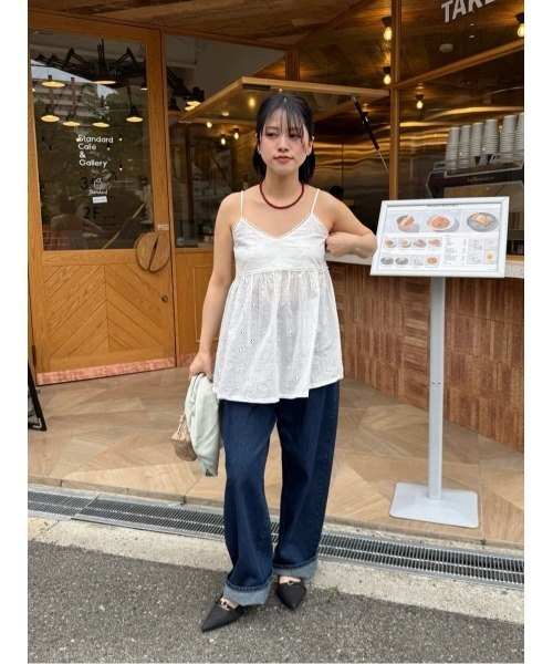 miette(ミエット) キャミソール コットンレースフリルキャミソール miette(ミエット) キャミソール コットンレースフリルキャミソール
