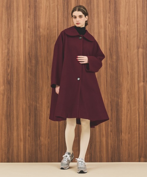 「MERLOT」 ステンカラーコート FREE ブラック レディース_画像2