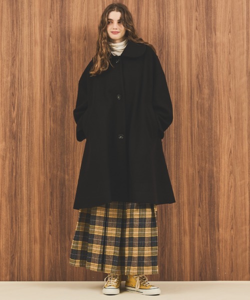 「MERLOT」 ステンカラーコート FREE ブラック レディース_画像3