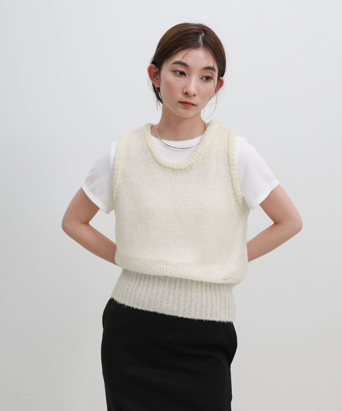 select MOCA（セレクトモカ） ベスト ジレ モヘアライクシアーニット