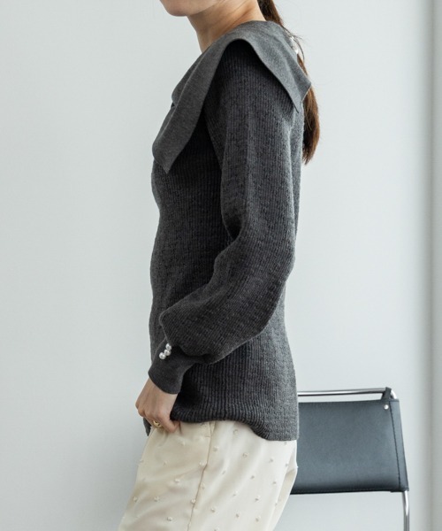 「Sono」 長袖ニット F チャコールグレー レディース_画像3