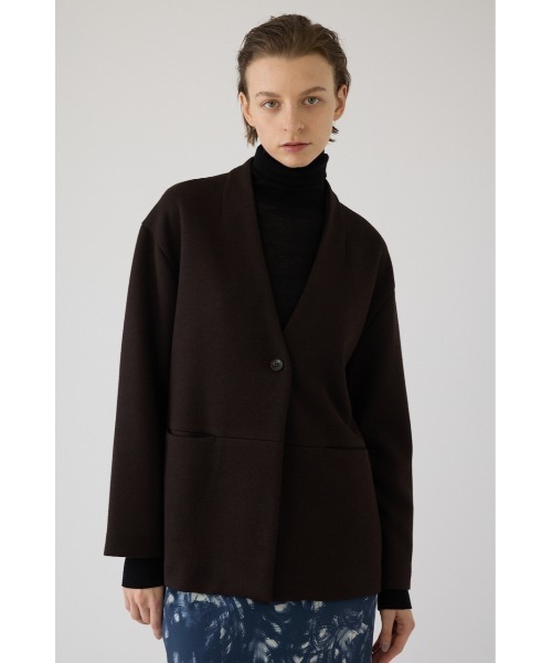 ジャケット ノーカラージャケット 入学式 卒業式 Double face tie jacket ダブル フェイス タイ ジャケット レディース