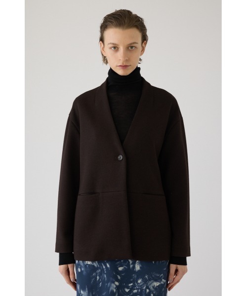 ジャケット ノーカラージャケット 入学式 卒業式 Double face tie jacket ダブル フェイス タイ ジャケット レディース