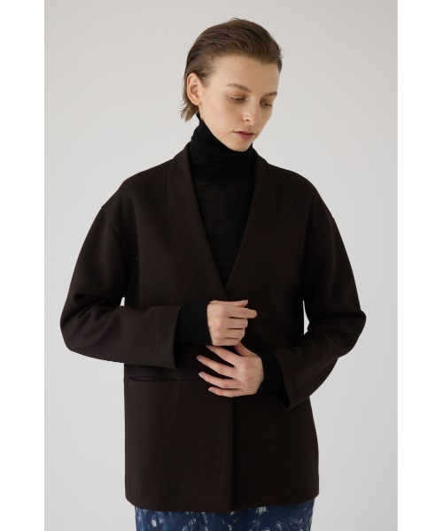 ジャケット ノーカラージャケット 入学式 卒業式 Double face tie jacket ダブル フェイス タイ ジャケット レディース