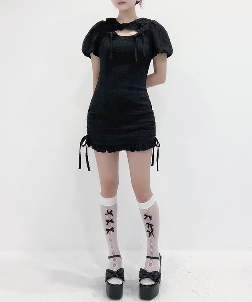 「DearMyLoveRose」 半袖ワンピース MEDIUM ブラック レディース_画像2