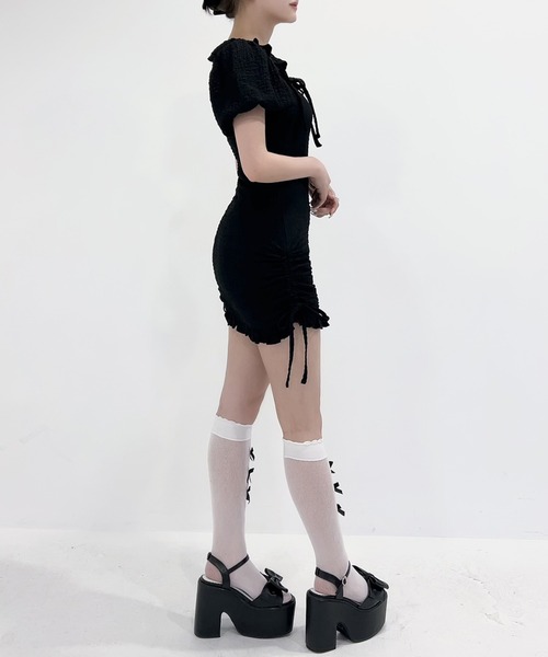 「DearMyLoveRose」 半袖ワンピース MEDIUM ブラック レディース_画像3