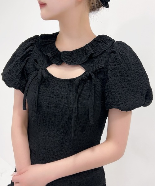 「DearMyLoveRose」 半袖ワンピース MEDIUM ブラック レディース_画像6