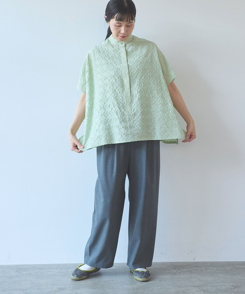 yuni ブラウス シャツ 単色刺繍squareブラウス レディース : ZOZOTOWN