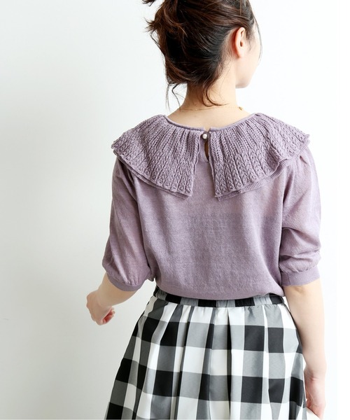 「SLOBE IENA」 7分袖ニット - ブラウン レディース_画像3