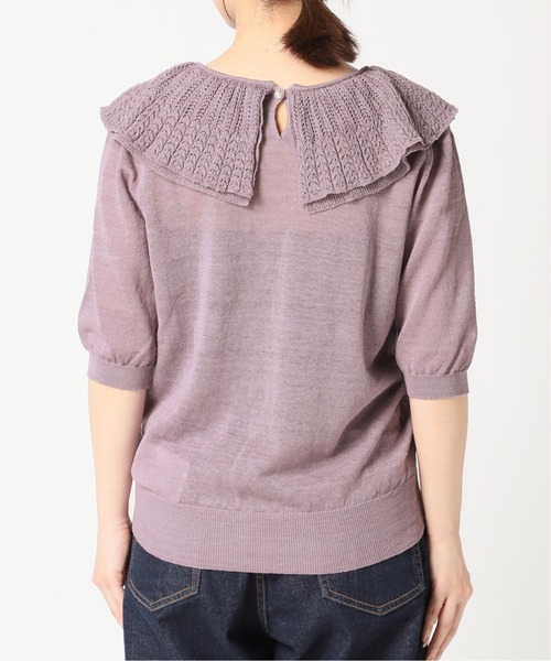 「SLOBE IENA」 7分袖ニット - ブラウン レディース_画像4