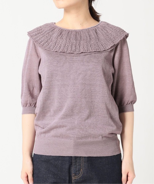 「SLOBE IENA」 7分袖ニット - ブラウン レディース_画像7