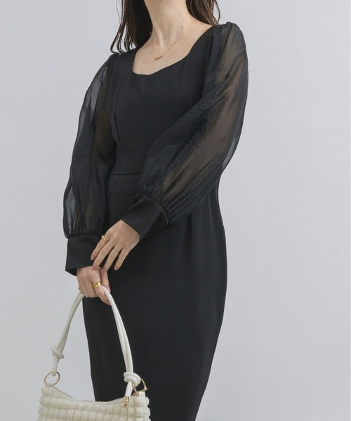 「NEUNA」 長袖ワンピース FREE グレイッシュベージュ レディース_画像2