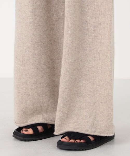 ワイドパンツ パンツ リサイクルカシミヤ ワイドレッグパンツ WRBC1135 レディースの画像