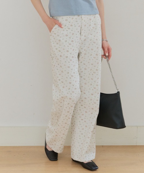giunon サイドベルトフラワーパンツ GIUNON パンツ side belt flower pants / サイドベルトフラワーパンツ