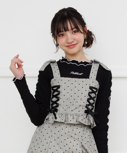 PINKHUNT（ピンクハント） tシャツ レースアップビスチェ付きロンT 