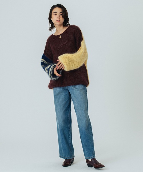 「ROSE BUD」 長袖ニット ONE SIZE ピンク レディース_画像9