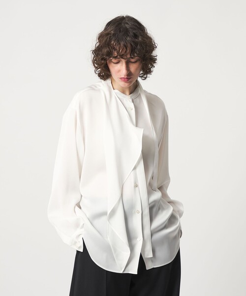 6 ROKU VOLUME STITCH SHIRT シャツ ブラウス ホワイト 6 ブラウス シャツ 「6(ROKU)」スカーフ シャツ レディース : ZOZOTOWN