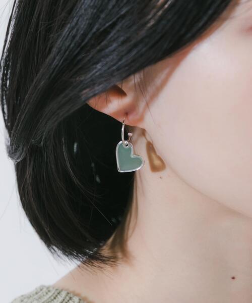 SMELLY（スメリー） ピアス カラーハートメタルフープピアス 