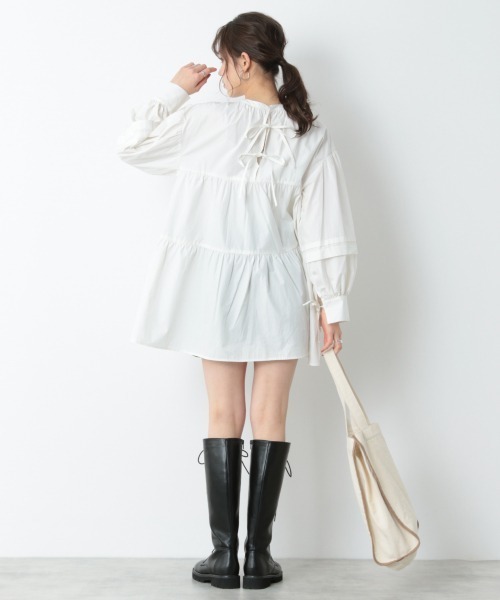 「Heather」 長袖ワンピース FREE ブルー レディース_画像4