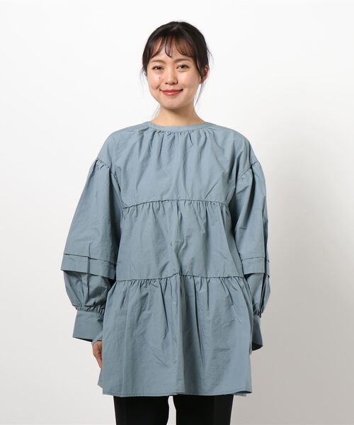 「Heather」 長袖ワンピース FREE ブルー レディース_画像5