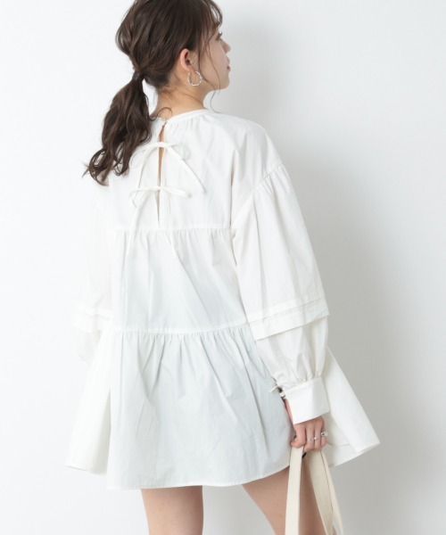 「Heather」 長袖ワンピース FREE ブルー レディース_画像6