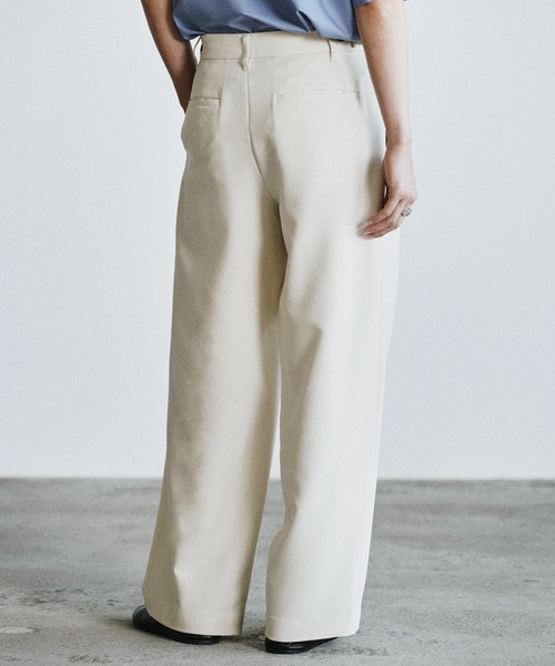 WYM LIDNM スラックス DOUBLE CLOTH DEEP TUCK SLACKS メンズ