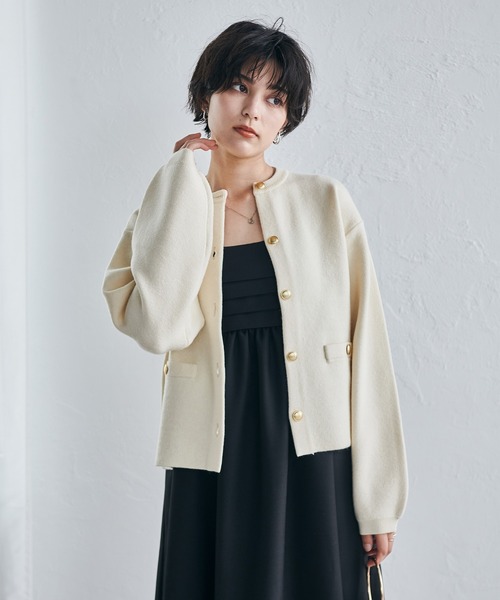 「RANAN」 ニットカーディガン M レッド レディース_画像5