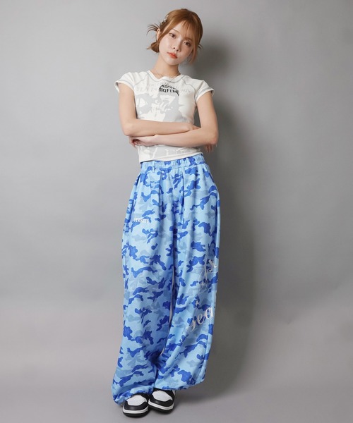 SPINNS（スピンズ） ワイドパンツ スウェットパンツ ジャージ 裏毛