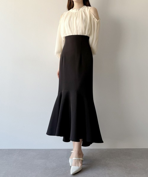 「mipiarl」 フレアスカート X-LARGE ブラック レディース_画像4