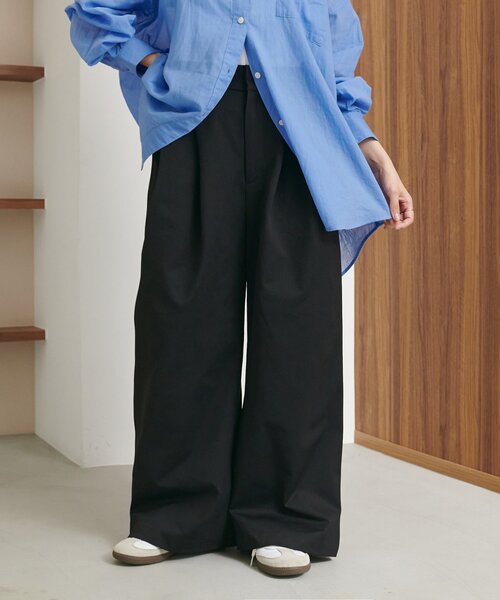 CLANE（クラネ） パンツ CLANE WIDE TUCK WORK PANTS レディース