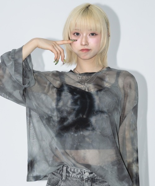 「17HR」 長袖カットソー FREE ブルー レディース_画像4