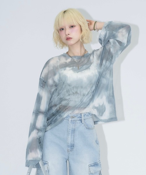 「17HR」 長袖カットソー FREE ブルー レディース_画像8