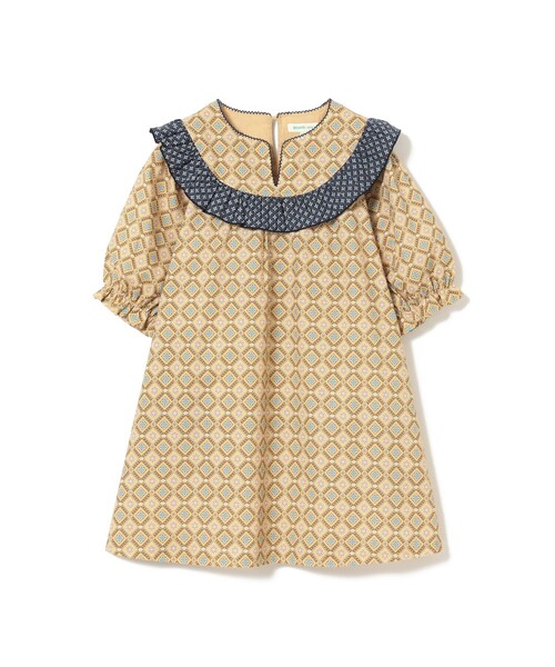 「BEAMS mini」 「KIDS」7分袖ワンピース 120 イエロー キッズ_画像8
