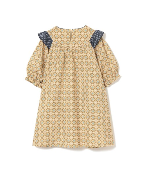 「BEAMS mini」 「KIDS」7分袖ワンピース 120 イエロー キッズ_画像9