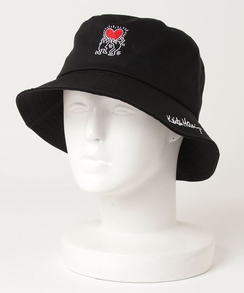  Hilfiger Keith Haring バケットハット OS 黒 オンライン アウトレットファッション - Tommy Hilfiger Keith