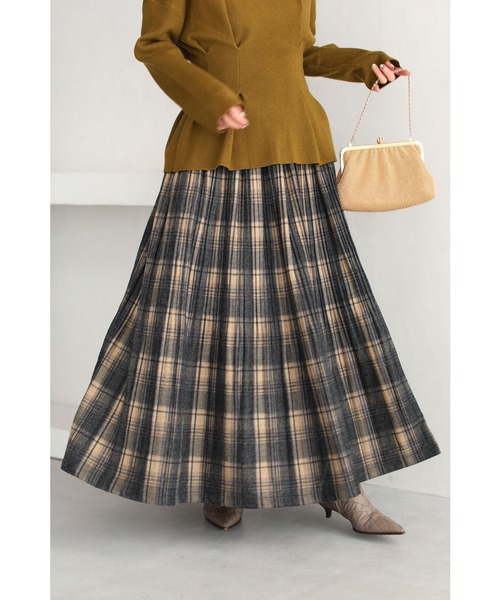 ECOLA エコラ ウール ブランケット チェック フリンジ クリーニング済 ECOLA エコラ ウール ブランケット チェック フリンジ クリーニング済