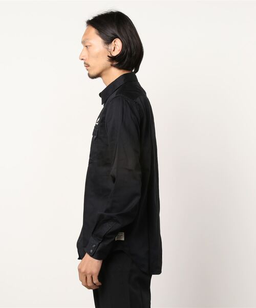 REPLAY（リプレイ） シャツ ALL BLACKS × ブラックデニムシャツ メンズ