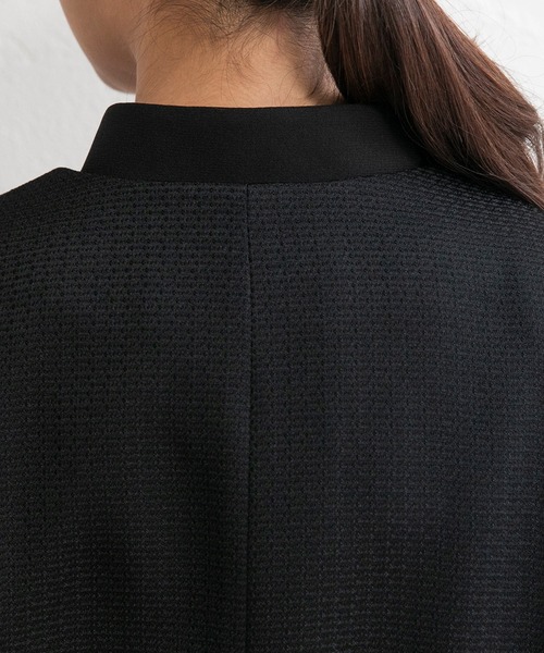 セレモニースーツ セットアップ 「喪服・礼服」ジャカードジャケット＆前開きワンピース ブラックフォーマルスーツ/レディース レディースの画像