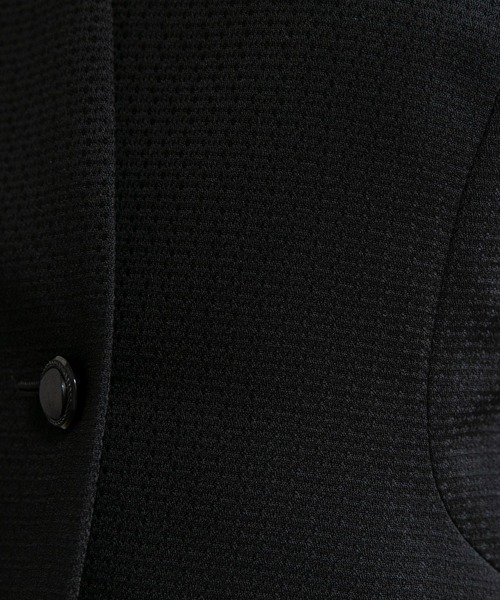 セレモニースーツ セットアップ 「喪服・礼服」ジャカードジャケット＆前開きワンピース ブラックフォーマルスーツ/レディース レディースの画像