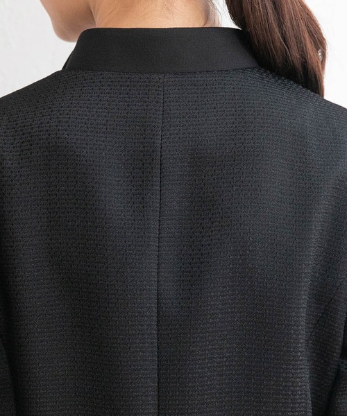 セレモニースーツ セットアップ 「喪服・礼服」ジャカードジャケット＆前開きワンピース ブラックフォーマルスーツ/レディース レディースの画像