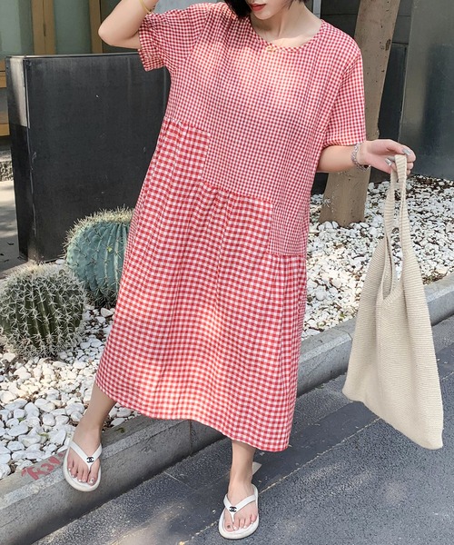 ワンピース ギンガムチェックワンピース Zozotown Yahoo 店 通販 Yahoo ショッピング