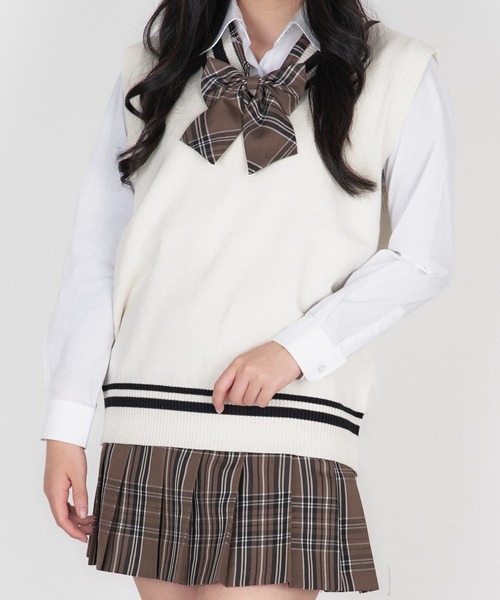 WEGO ベスト 白 学校用 WEGO（ウィゴー） ベスト ジレ 入学式 WEGO/スクールニットベスト