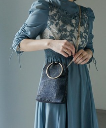 niana ハンドバッグ 2wayリングハンドル花柄刺繍レース