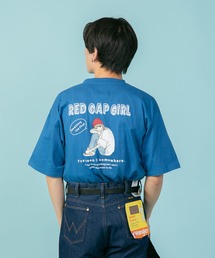 赤デニムパーカースウェットキャップバッグにstoneTシャツ Red Cap Girl (レッドキャプガール) バックプリント ダンボール