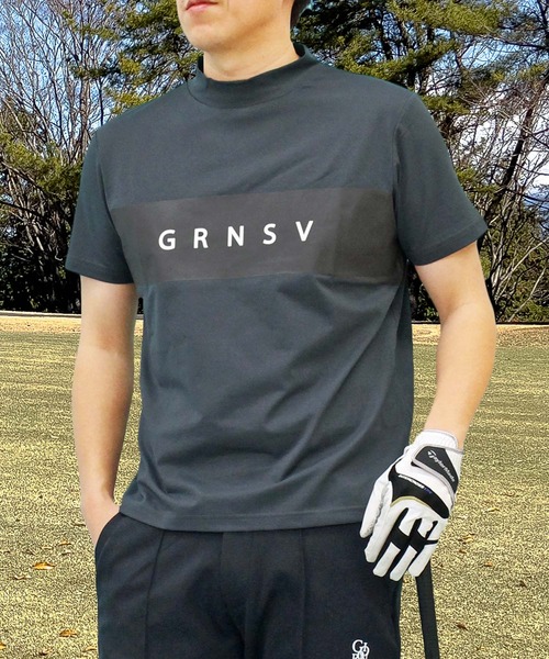GIORNO SEVEN ゴルフ 接触冷感 半袖 プリント モックネック