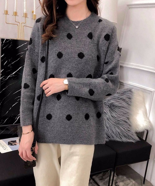 ニット セーター ドット柄ニットセーター レディース : ZOZOTOWN Yahoo 