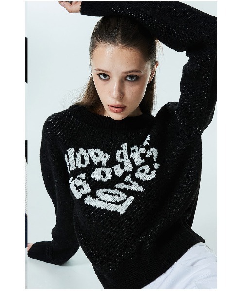 ニット セーター A'GEM/9 × .kom 「LUV IS TRUE/ラブ イズ トゥルー」LUV KNIT /LOVE ニットソー レディース LUVISTRUE ニット セーター A'GEM/9 × .kom 「LUV IS TRUE/ラブ
