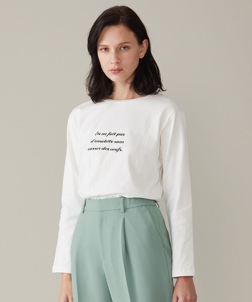 tシャツ 「洗える」長袖ロゴ Tシャツ レディース
