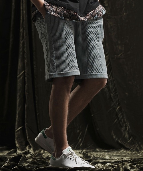 ANGENEHM（アンゲネーム） パンツ mp12131- Light yarn cable stitch