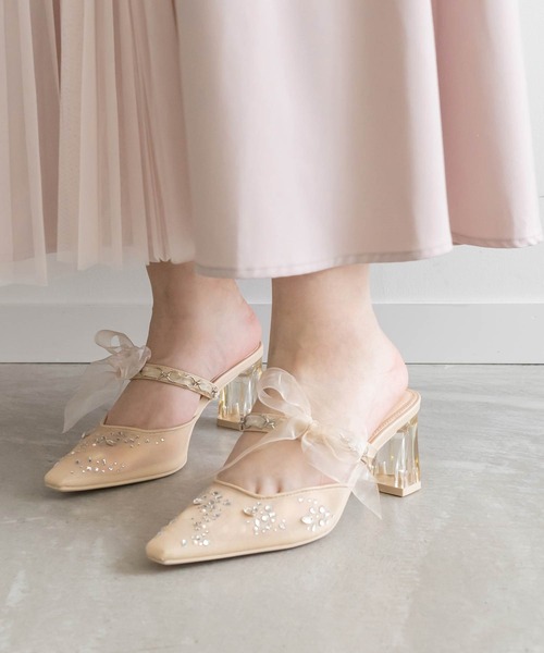 ランダ RANDA 2WAY シアーミュールパンプス （BEIGE